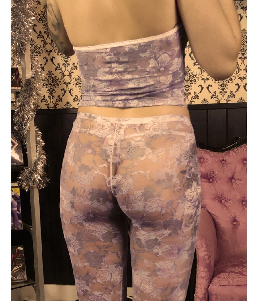 SET PANTALON, TOP Y TANGA AZUL