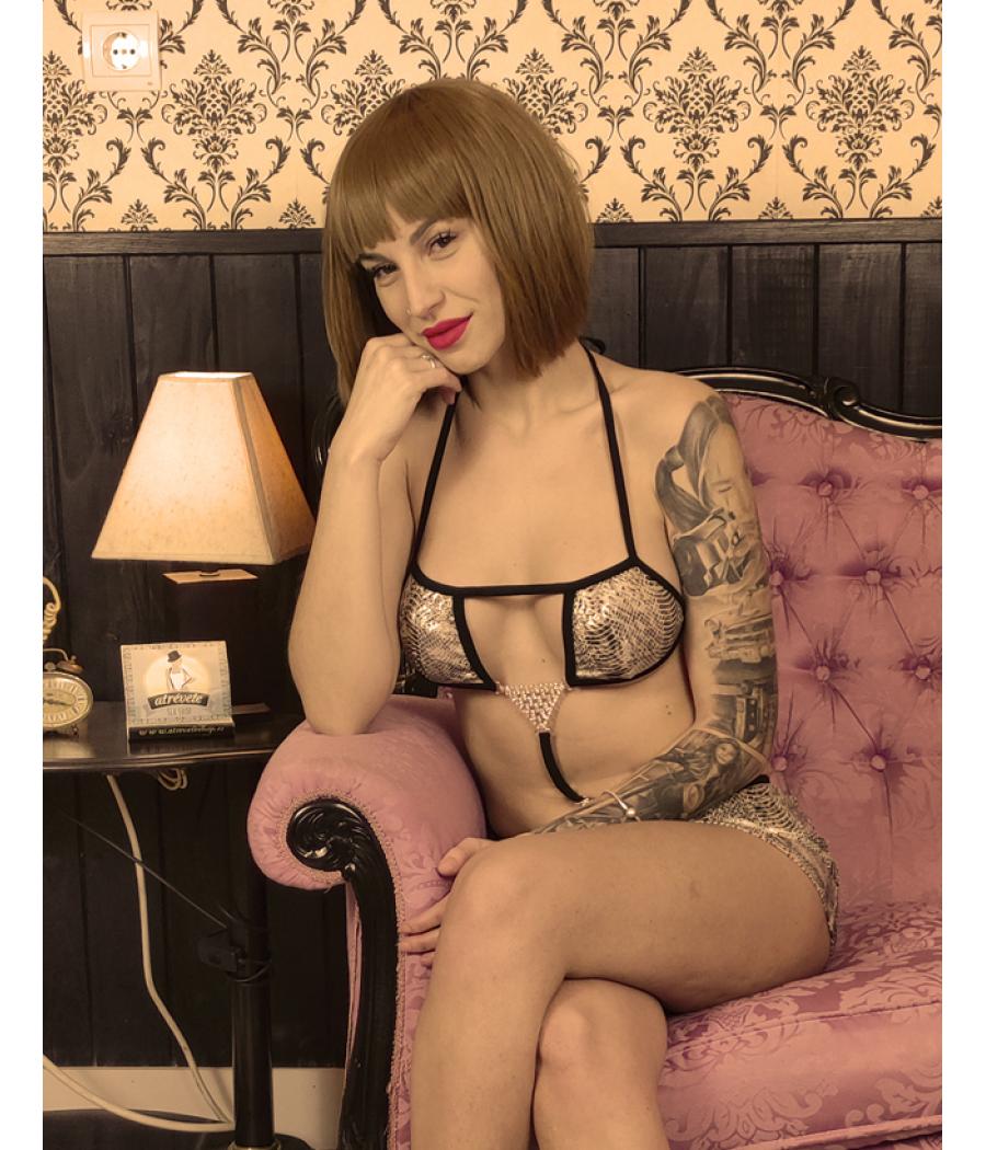 TRIKINI NEGRO/ORO BRILLANTE