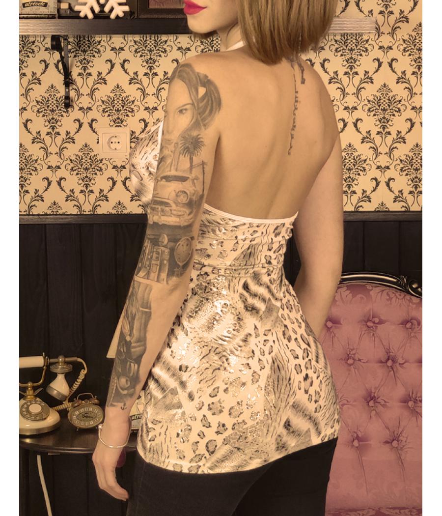 CAMISETA BEIGE BRILLO