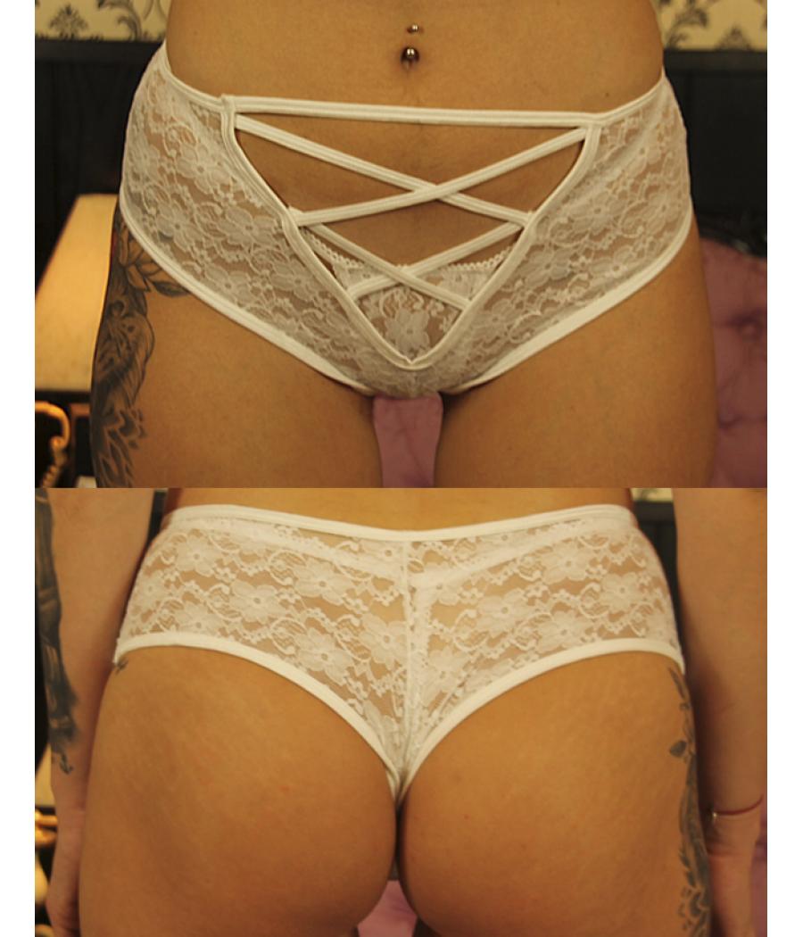 SET CULOTTE Y SUJETADOR MANGA BLANCO