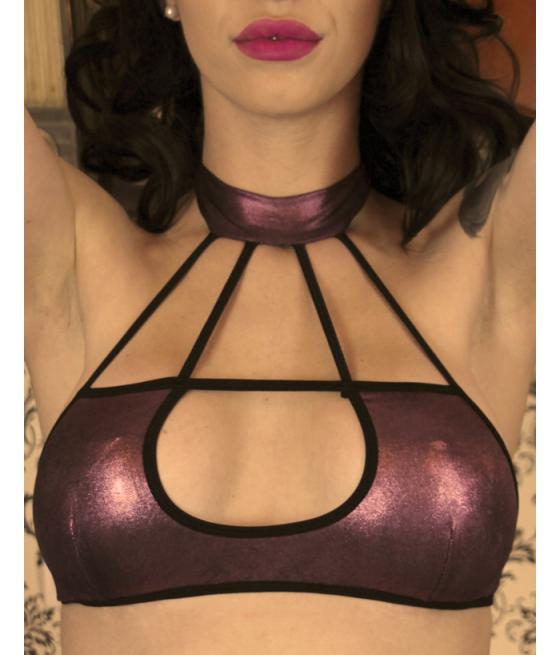 SET SHORT Y TOP FUCSIA BRILLO