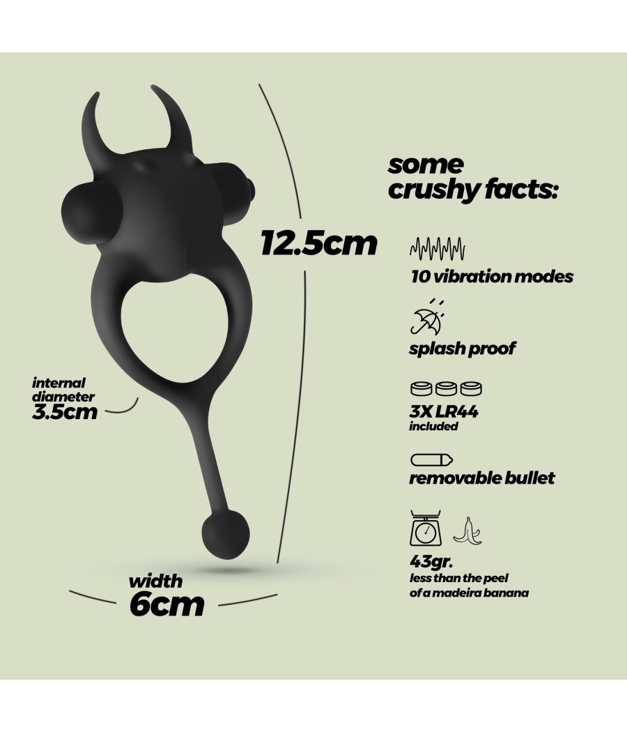 ANILLO CON BALA VIBRADORA DIABLILLO NEGRO