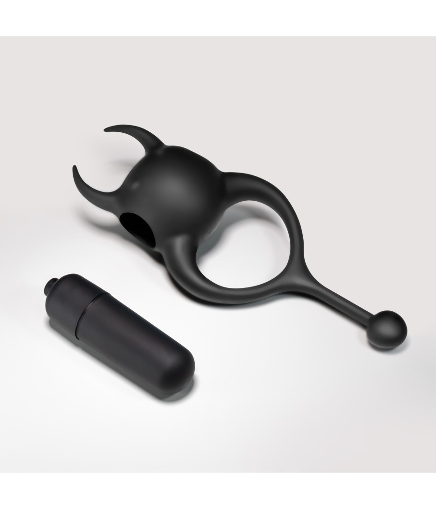 ANILLO CON BALA VIBRADORA DIABLILLO NEGRO