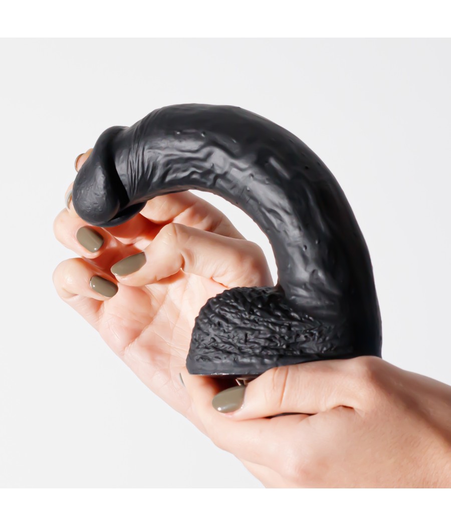 DILDO 22 CM DE SILICONA LÍQUIDA INVIKTUS NEGRO