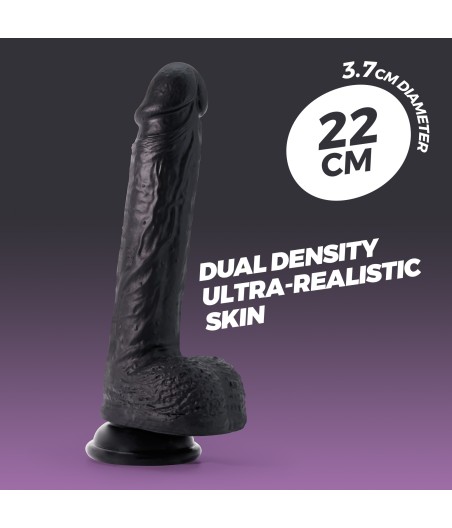 DILDO 22 CM DE SILICONA LÍQUIDA INVIKTUS NEGRO