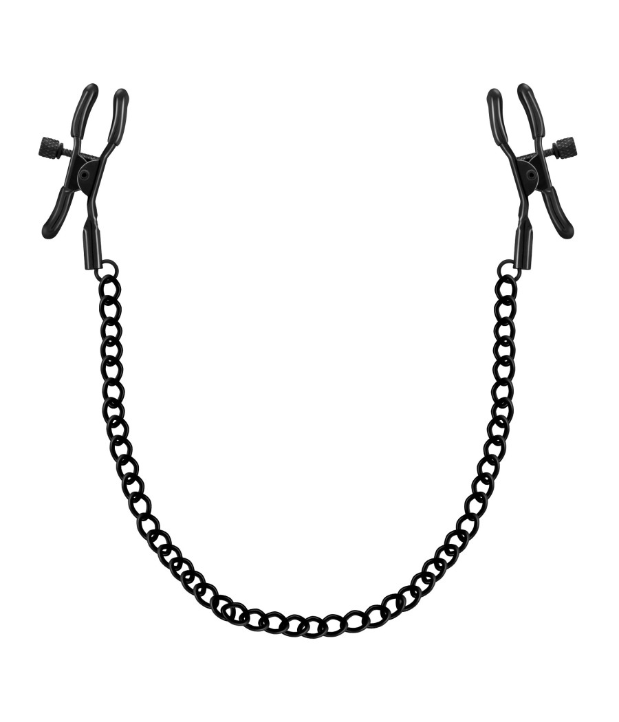 PINZAS PARA PEZONES CON CADENA NEGRAS