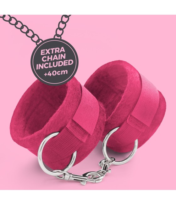 ESPOSAS DE VELCRO ROSA CON CADENA
