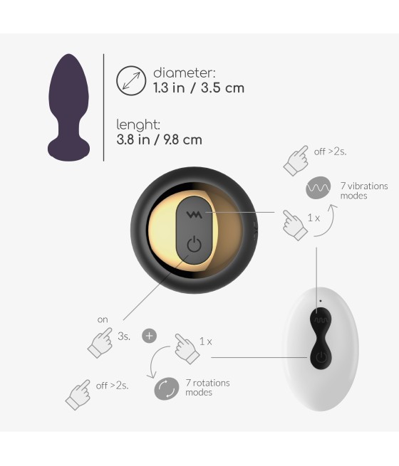 Atrévete shop - PLUG ANAL GIRATORIO DE SILICONA CON MANDO