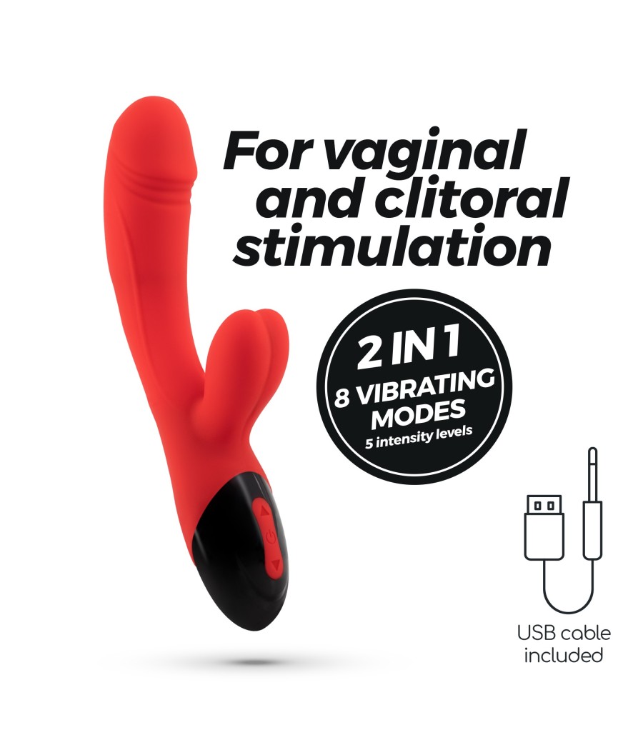 Atrévete shop - VIBRADOR CON CONEJITO 20 CM RECARGABLE