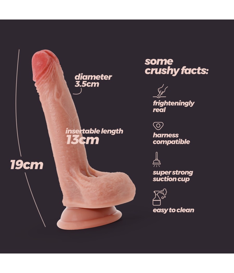 Atrévete shop - DILDO DE SILICONA 19 CM INVIKTUS COLOR CREMA