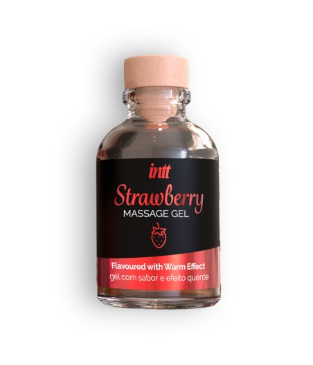 ACEITE MASAJE INTT EFECTO CALOR SABOR A FRESA 30ml.