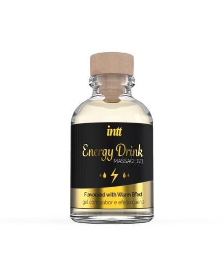 ACEITE MASAJE INTT EFECTO CALOR SABOR A BEBIDA ENERGÉTICA 30ml.