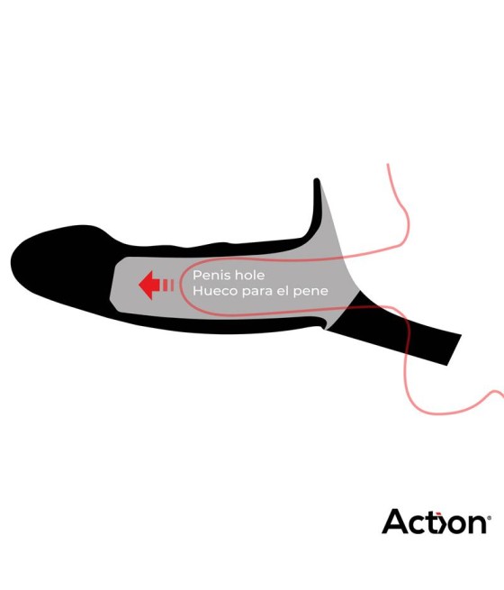 Atrévete shop - ARNÉS SEXUAL CON DILDO HUECO NEGRO TALLA S