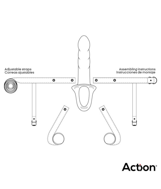 Atrévete shop - ARNÉS SEXUAL CON DILDO HUECO NEGRO TALLA S