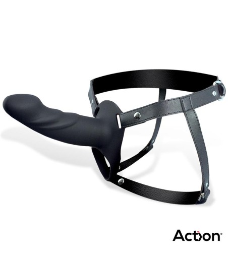 ARNÉS SEXUAL CON DILDO HUECO NEGRO TALLA L